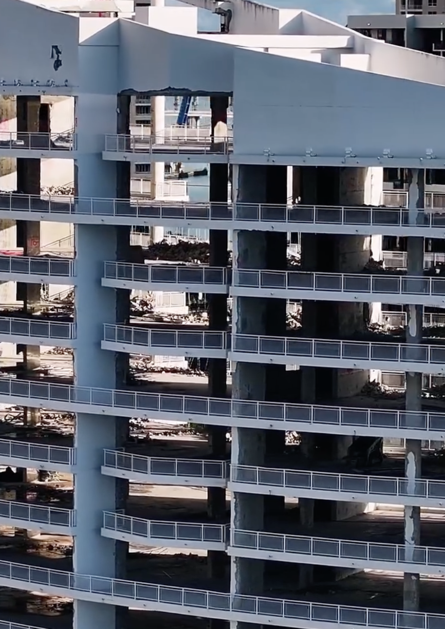 The former Mandarin Oriental hotel on Brickell Key before demolition