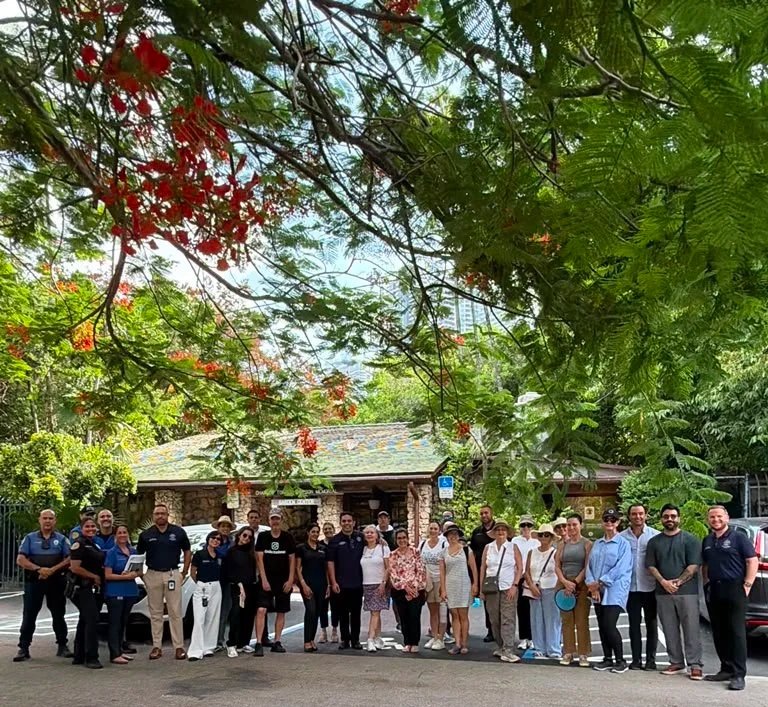 Participants in the District 3 community walkthrough in South Brickell