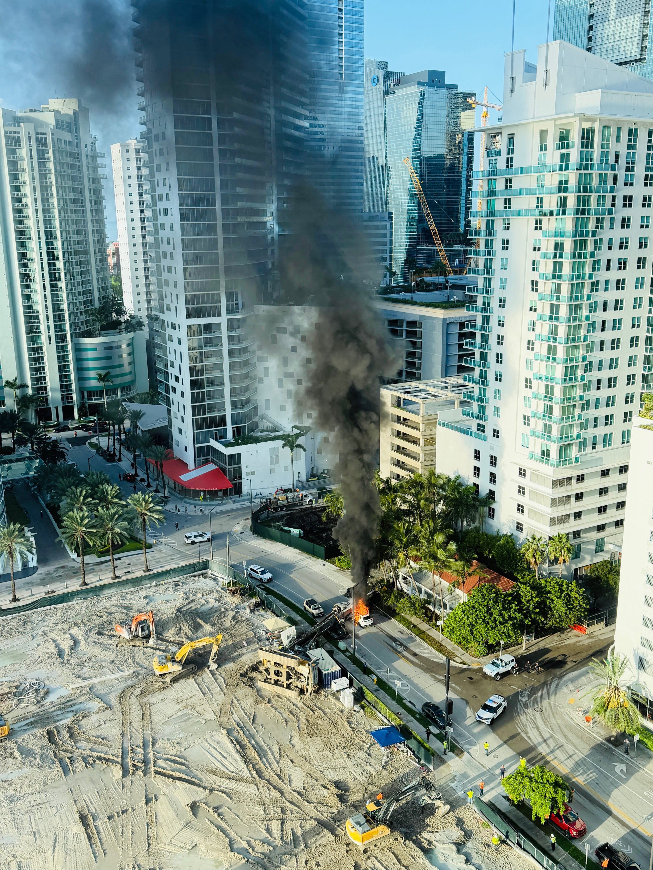 Major Construction Accident Reported on Brickell Bay Drive