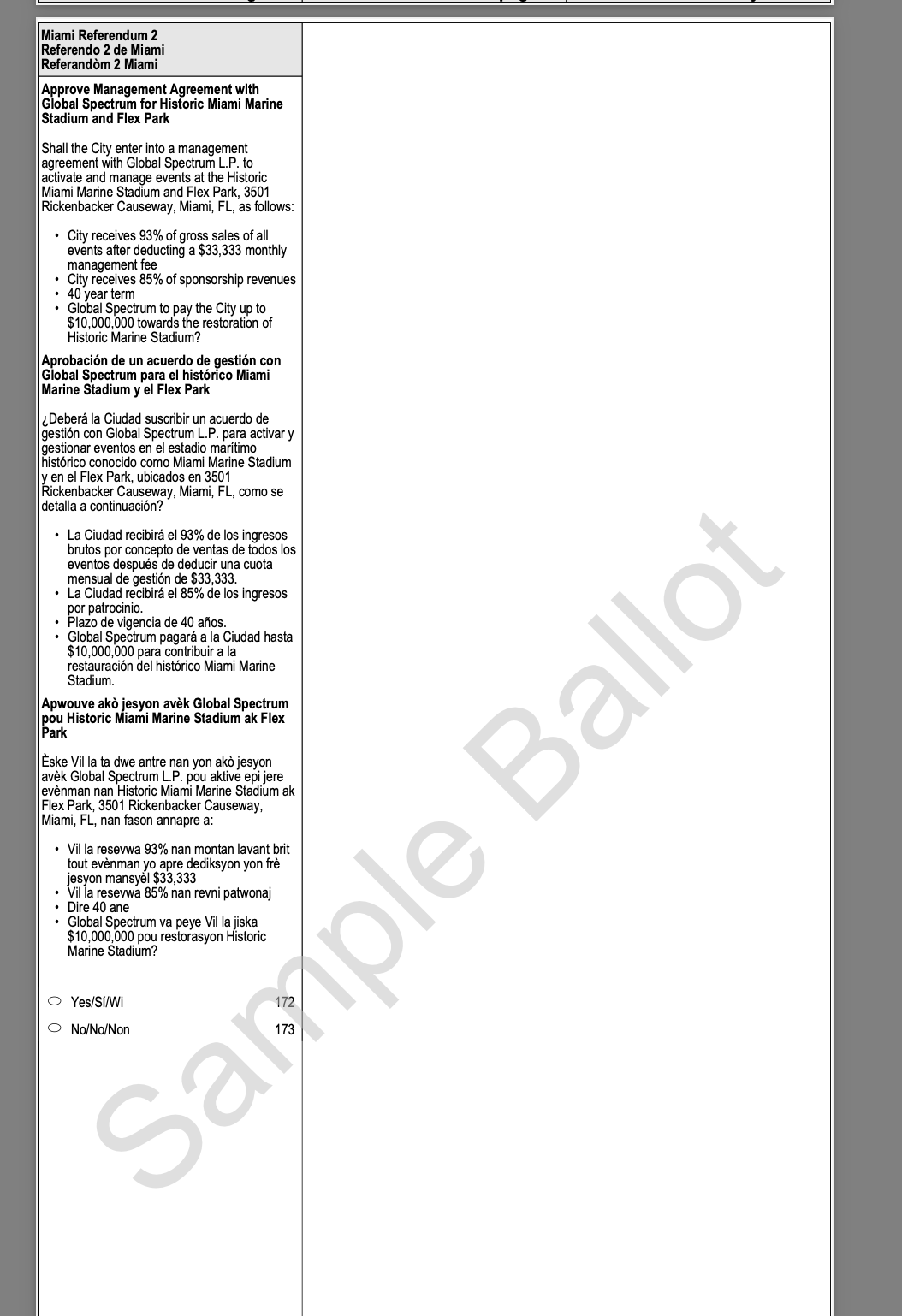 Information about the two City of Miami ballot referendums