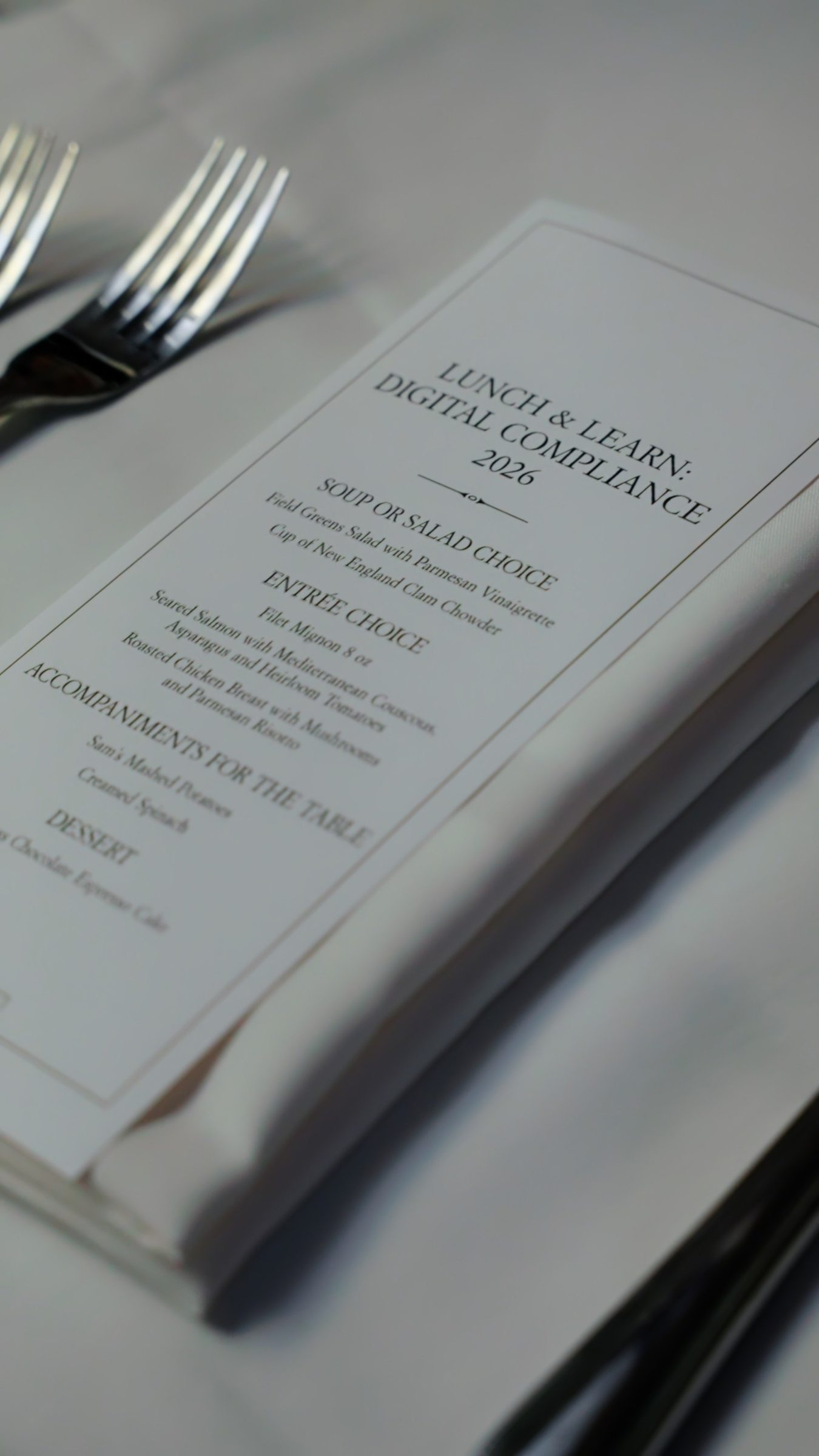 Table setting at a BHA event at The Capital Grille