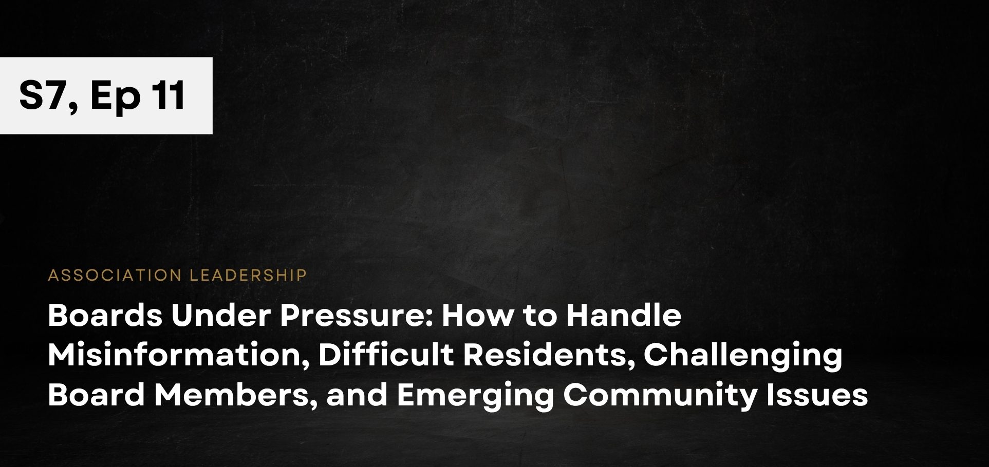 Castle Group Association Leadership, Season 7, Episode 11: Boards Under Pressure webinar artwork