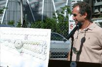 Developer Mallory Kauderer discussing the Flatiron Park plan in 2011