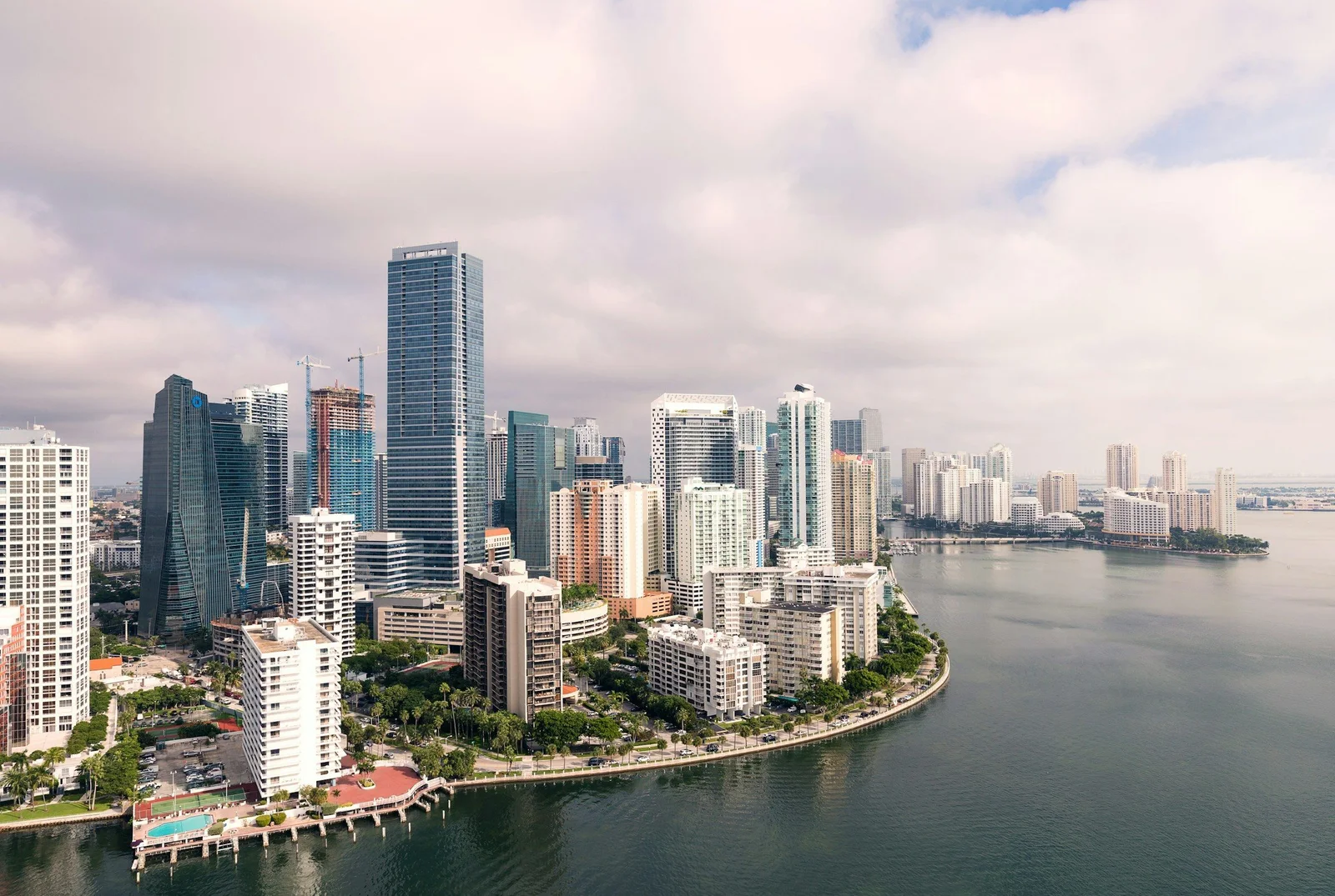 Brickell skyline and waterfront overlooking Biscayne Bay